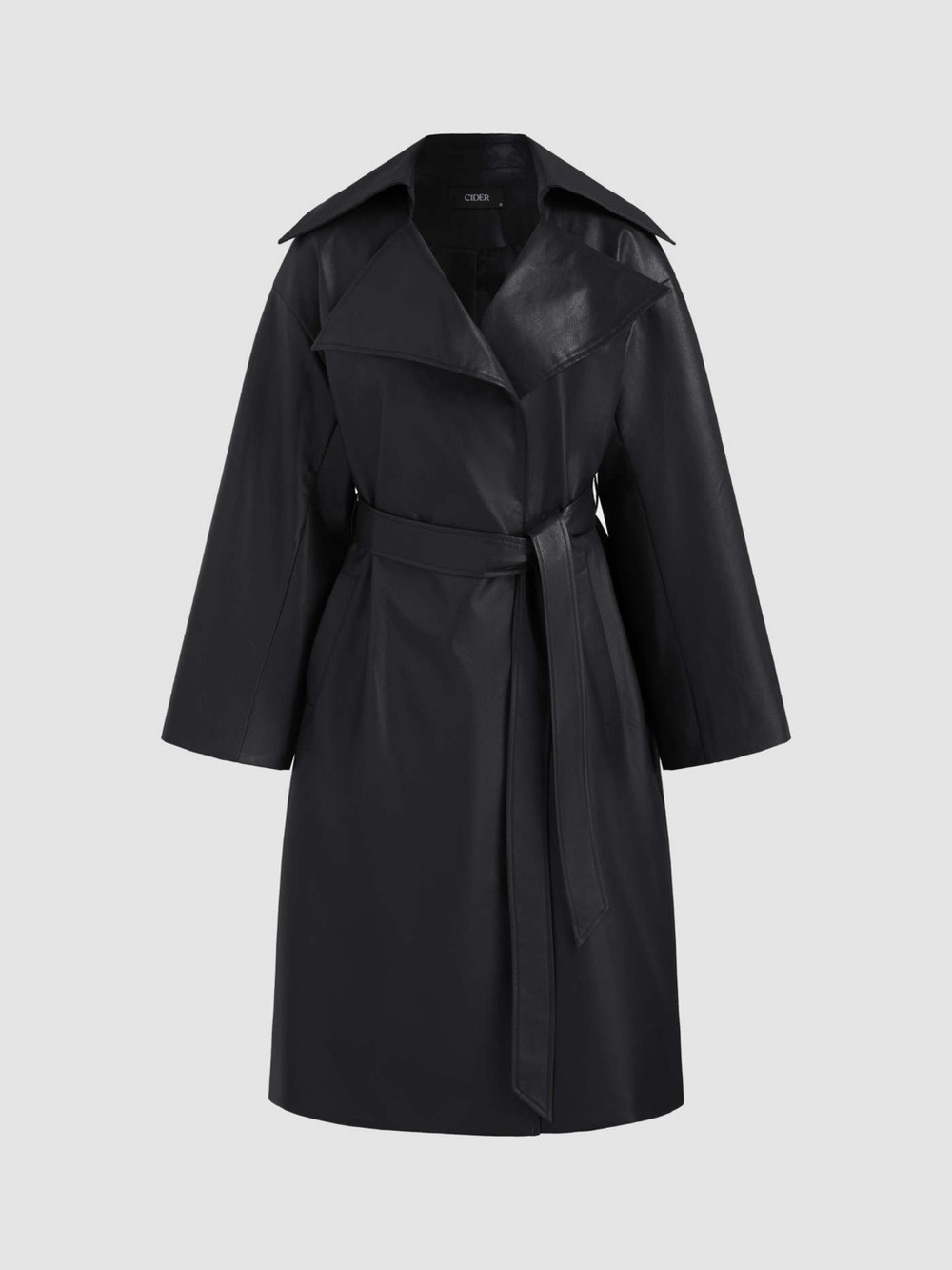 Cider FAUX LEATHER TRENCH COAT WITH BELT M PG2L-1 M